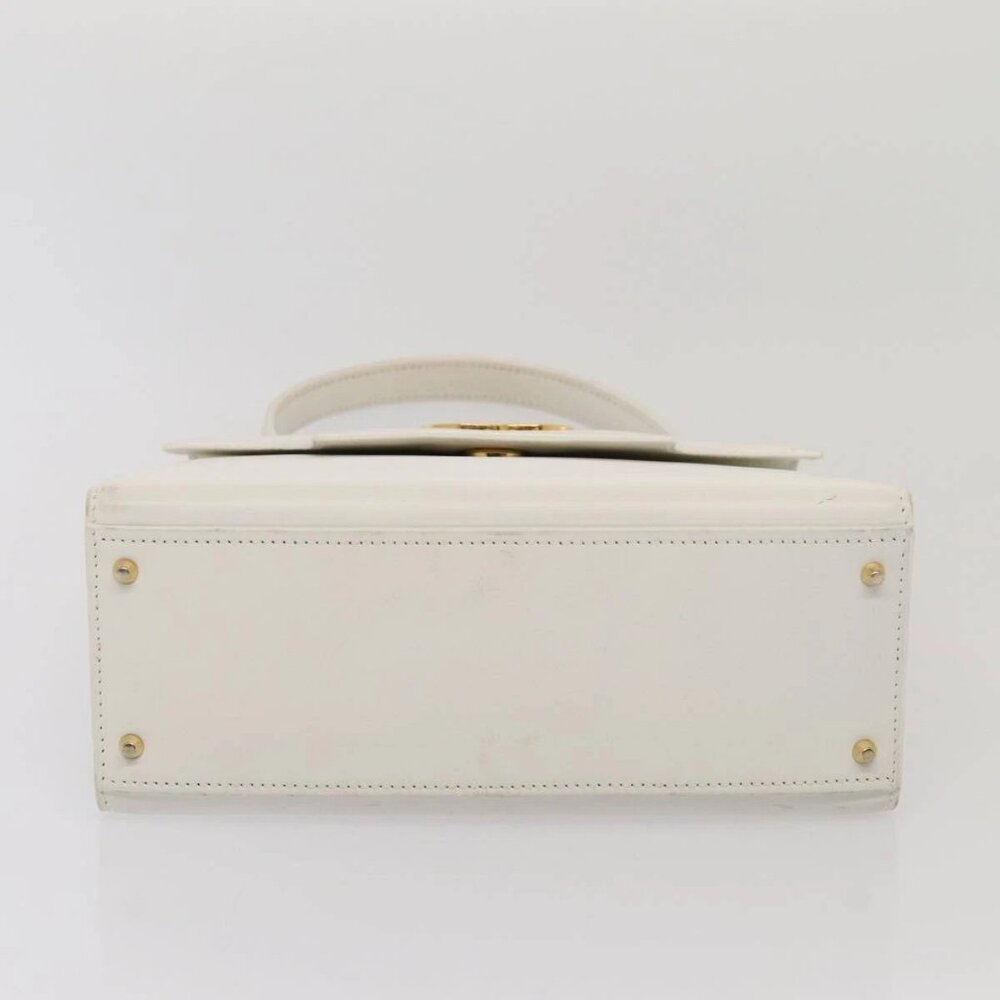 CELINE Shoulder Bag Leather 2way White Auth 83132 - Picture 6 of 16